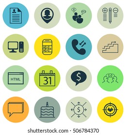 Set Of 16 Universal Editable Icons. Can Be Used For Web, Mobile And App Design. Includes Icons Such As Growth, Decision Making, Focus Group And More.