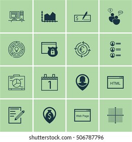 Set Of 16 Universal Editable Icons. Can Be Used For Web, Mobile And App Design. Includes Icons Such As Board, Innovation, Paper And More.
