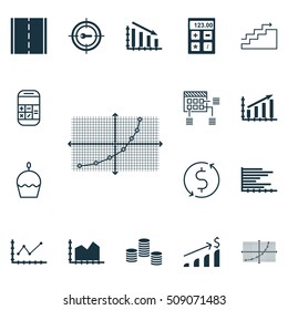 Set Of 16 Universal Editable Icons. Can Be Used For Web, Mobile And App Design. Includes Icons Such As Successful Investment, Keyword Marketing, Schedule And More.