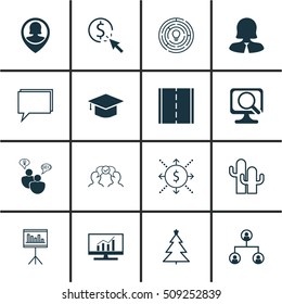 Set Of 16 Universal Editable Icons. Can Be Used For Web, Mobile And App Design. Includes Icons Such As Market Research, PPC, Cacti And More.