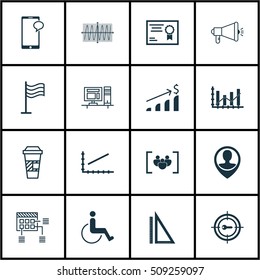 Set Of 16 Universal Editable Icons. Can Be Used For Web, Mobile And App Design. Includes Icons Such As Schedule, Certificate, Cosinus Diagram And More.