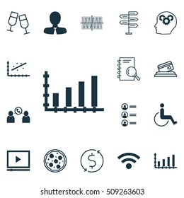 Set Of 16 Universal Editable Icons. Can Be Used For Web, Mobile And App Design. Includes Icons Such As Manager, Video Player, Credit Card And More.