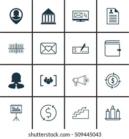 Set Of 16 Universal Editable Icons. Can Be Used For Web, Mobile And App Design. Includes Icons Such As Wax, Media Campaign, Business Woman And More.