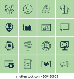 Set Of 16 Universal Editable Icons. Can Be Used For Web, Mobile And App Design. Includes Icons Such As Warranty, Sequence Graphics, Money Transfer And More.