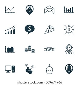 Set Of 16 Universal Editable Icons. Can Be Used For Web, Mobile And App Design. Includes Icons Such As Money, SEO Brainstorm, Sequence Graphics And More.