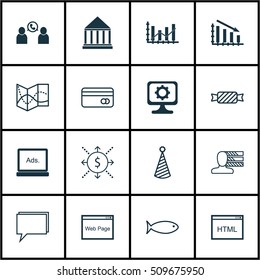 Set Of 16 Universal Editable Icons. Can Be Used For Web, Mobile And App Design. Includes Icons Such As Personal Skills, PC, Conference And More.