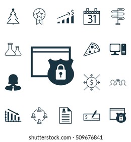 Set Of 16 Universal Editable Icons. Can Be Used For Web, Mobile And App Design. Includes Icons Such As Decorated Tree, Opportunity, Sliced Pizza And More.