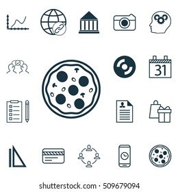 Set Of 16 Universal Editable Icons. Can Be Used For Web, Mobile And App Design. Includes Icons Such As Brain Process, Achievement Graph, Connectivity And More.
