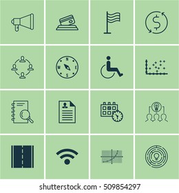 Set Of 16 Universal Editable Icons. Can Be Used For Web, Mobile And App Design. Includes Icons Such As Appointment, Locate, Credit Card And More.