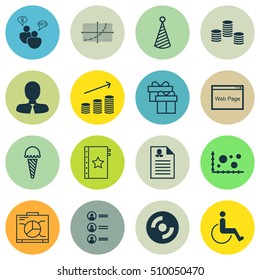 Set Of 16 Universal Editable Icons. Can Be Used For Web, Mobile And App Design. Includes Icons Such As SEO Brainstorm, Female Application, Comparison And More.