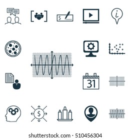 Set Of 16 Universal Editable Icons. Can Be Used For Web, Mobile And App Design. Includes Icons Such As Plot Diagram, Questionnaire, Wax And More.