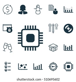 Set Of 16 Universal Editable Icons. Can Be Used For Web, Mobile And App Design. Includes Icons Such As Dynamics, Winter, Report And More.