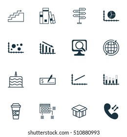 Set Of 16 Universal Editable Icons. Can Be Used For Web, Mobile And App Design. Includes Icons Such As Growth, Bank Payment, Opportunity And More.