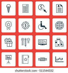 Set Of 16 Universal Editable Icons. Can Be Used For Web, Mobile And App Design. Includes Icons Such As Accessibility, Warranty, World And More.