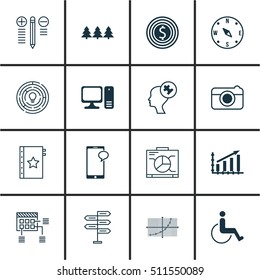 Set Of 16 Universal Editable Icons. Can Be Used For Web, Mobile And App Design. Includes Icons Such As Board, Innovation, Messaging And More.
