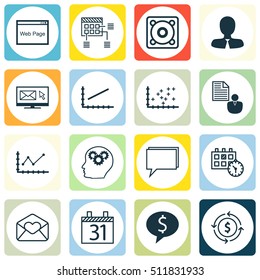 Set Of 16 Universal Editable Icons. Can Be Used For Web, Mobile And App Design. Includes Icons Such As Conference, Music, Appointment And More.
