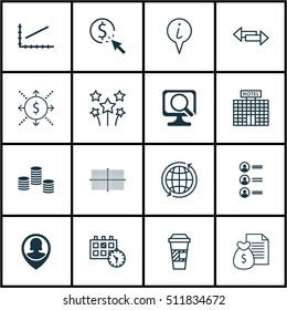 Set Of 16 Universal Editable Icons. Can Be Used For Web, Mobile And App Design. Includes Icons Such As PPC, Pin Employee, Job Applicants And More.