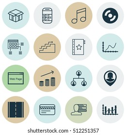 Set Of 16 Universal Editable Icons. Can Be Used For Web, Mobile And App Design. Includes Icons Such As Schedule, Calculation, Warranty And More.