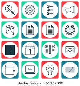 Set Of 16 Universal Editable Icons. Can Be Used For Web, Mobile And App Design. Includes Icons Such As Announcement, Innovation, Wallet And More.