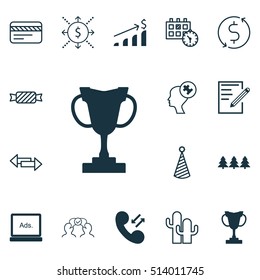 Set Of 16 Universal Editable Icons. Can Be Used For Web, Mobile And App Design. Includes Icons Such As Sweet, Holiday Ornament, Bank Card And More.