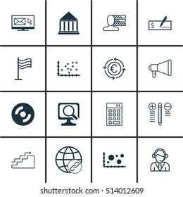 Set Of 16 Universal Editable Icons. Can Be Used For Web, Mobile And App Design. Includes Icons Such As Investment, Connectivity, Comparison And More.