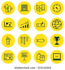 Set Of 16 Universal Editable Icons. Can Be Used For Web, Mobile And App Design. Includes Icons Such As Cacti, Certificate, Comparison And More.