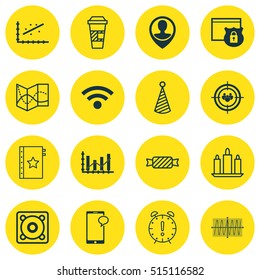 Set Of 16 Universal Editable Icons. Includes Icons Such As Takeaway Coffee, Warranty, Time Management And More
