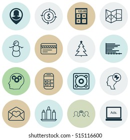 Set Of 16 Universal Editable Icons. Can Be Used For Web, Mobile And App Design. Includes Icons Such As Coaching, Brain Process, Greeting Email And More.