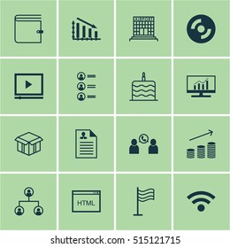 Set Of 16 Universal Editable Icons. Can Be Used For Web, Mobile And App Design. Includes Icons Such As Coins Growth, Airport Construction, Job Applicants And More.