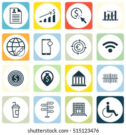 Set Of 16 Universal Editable Icons. Can Be Used For Web, Mobile And App Design. Includes Icons Such As Opportunity, Connectivity, Messaging And More.