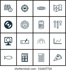Set Of 16 Universal Editable Icons. Can Be Used For Web, Mobile And App Design. Includes Elements Such As Focus Group, Achievement Graph, Investment And More.