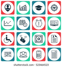 Set Of 16 Universal Editable Icons. Can Be Used For Web, Mobile And App Design. Includes Elements Such As Investment, Changes Graph, Focus Group And More.