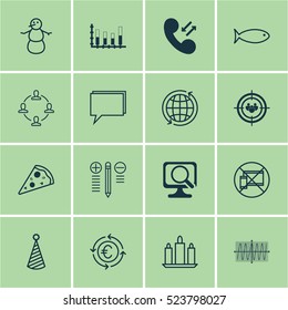 Set Of 16 Universal Editable Icons. Can Be Used For Web, Mobile And App Design. Includes Elements Such As Wax, Forbidden Mobile, Focus Group And More.
