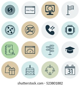 Set Of 16 Universal Editable Icons. Can Be Used For Web, Mobile And App Design. Includes Elements Such As Opportunity, Collaboration, Forbidden Mobile And More.