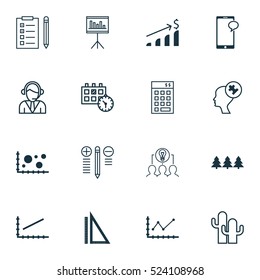 Set Of 16 Universal Editable Icons. Can Be Used For Web, Mobile And App Design. Includes Elements Such As Appointment, Holiday Ornament, Collaborative Solution And More.