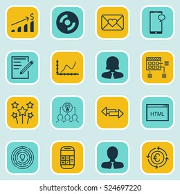 Set Of 16 Universal Editable Icons. Can Be Used For Web, Mobile And App Design. Includes Elements Such As Festive Fireworks, Schedule, Business Woman And More.