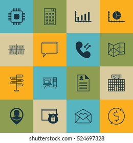 Set Of 16 Universal Editable Icons. Can Be Used For Web, Mobile And App Design. Includes Elements Such As Dynamics, Opportunity, Greeting Email And More.