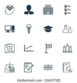 Set Of 16 Universal Editable Icons. Can Be Used For Web, Mobile And App Design. Includes Elements Such As Wax, Sinus Graph, Hotel Construction And More.