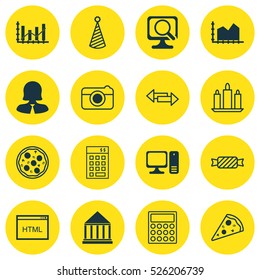Set Of 16 Universal Editable Icons. Can Be Used For Web, Mobile And App Design. Includes Elements Such As Sequence Graphics, Investment, Crossroad And More.