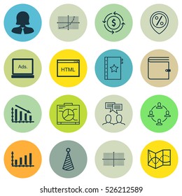 Set Of 16 Universal Editable Icons. Can Be Used For Web, Mobile And App Design. Includes Elements Such As Line Grid, Discussion, Square Diagram And More.