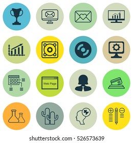Set Of 16 Universal Editable Icons. Can Be Used For Web, Mobile And App Design. Includes Elements Such As Profit Graph, Decision Making, Credit Card And More.