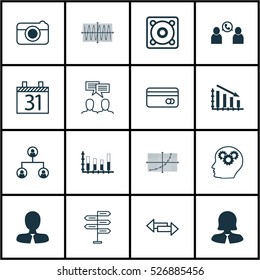Set Of 16 Universal Editable Icons. Can Be Used For Web, Mobile And App Design. Includes Elements Such As Opportunity, Tree Structure, Plastic Card And More.