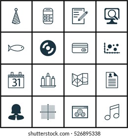 Set Of 16 Universal Editable Icons. Can Be Used For Web, Mobile And App Design. Includes Elements Such As Website Performance, Female Application, Business Woman And More.