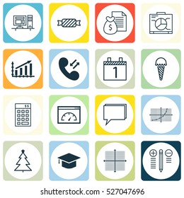 Set Of 16 Universal Editable Icons. Can Be Used For Web, Mobile And App Design. Includes Elements Such As Decision Making, Loading Speed, Board And More.