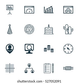 Set Of 16 Universal Editable Icons. Can Be Used For Web, Mobile And App Design. Includes Elements Such As Loading Speed, Pin Employee, Innovation And More.