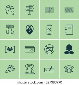 Set Of 16 Universal Editable Icons. Can Be Used For Web, Mobile And App Design. Includes Elements Such As Open Cardboard, Opportunity, Money Navigation And More.