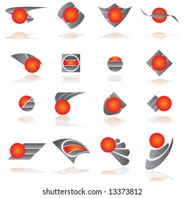 set of 16 vector design elements