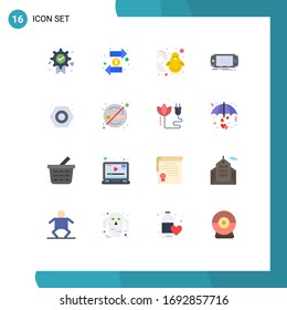 Set of 16 Vector Flat Colors on Grid for psp; game; interchange; device; happy Editable Pack of Creative Vector Design Elements
