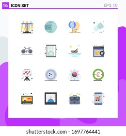 Set of 16 Vector Flat Colors on Grid for day; shine; structure; sun; marketing Editable Pack of Creative Vector Design Elements