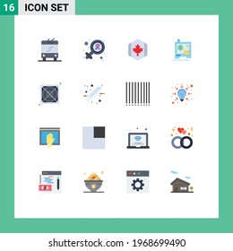 Set of 16 Vector Flat Colors on Grid for supply; hardware; autumn; scanner; printer Editable Pack of Creative Vector Design Elements